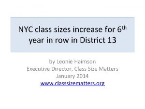 NYC class sizes increase for 6 th year