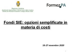 Regione Calabria Dipartimento Organizzazione e Risorse Umane Settore