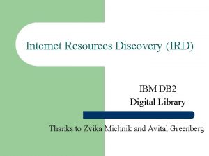 Internet Resources Discovery IRD IBM DB 2 Digital