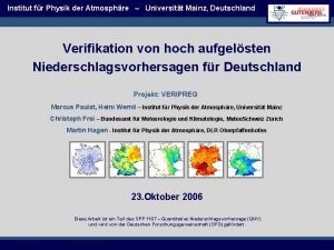 Institut fr Physik der Atmosphre Universitt Mainz Deutschland