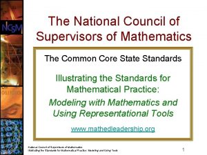 The National Council of Supervisors of Mathematics The