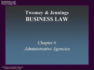 BUSINESS LAW Twomey Jennings 1 st Ed Twomey