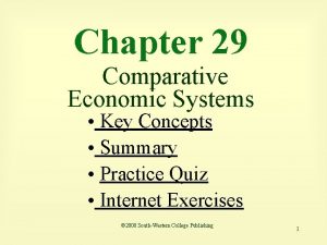 Chapter 29 Comparative Economic Systems Key Concepts Summary