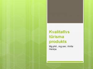 Kvalitatvs trisma produkts Mg phil mg oec Aivita