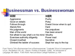 Businessman vs Businesswoman HIM HER Aggressive Good on