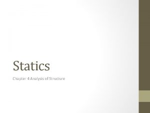 Statics Chapter 4 Analysis of Structure Introduction Structure