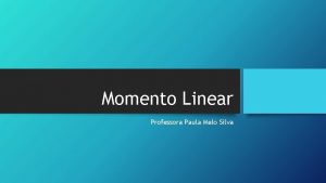 Momento Linear Professora Paula Melo Silva As colises