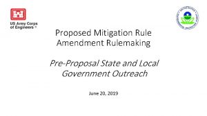 Proposed Mitigation Rule Amendment Rulemaking PreProposal State and