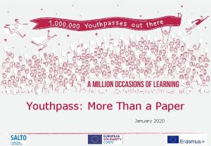 Youthpass More Than a Paper January 2020 Youthpass