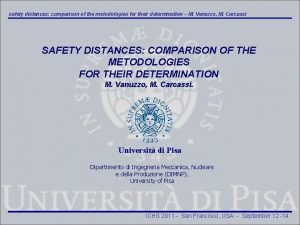 safety distances comparison of the metodologies for their