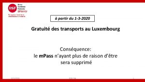 partir du 1 3 2020 Gratuit des transports