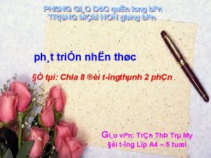 pht trin nhn thc ti Chia 8 i