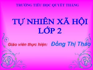 TRNG TIU HC QUYT THNG Gio vin thc