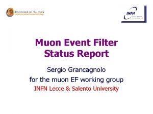 Muon Event Filter Status Report Sergio Grancagnolo for