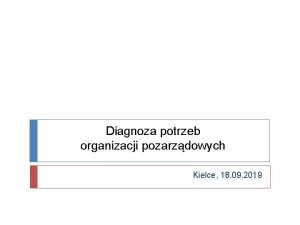 Diagnoza potrzeb organizacji pozarzdowych Kielce 18 09 2019