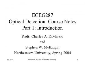 ECEG 287 Optical Detection Course Notes Part 1