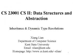 CS 23001 CS II Data Structures and Abstraction