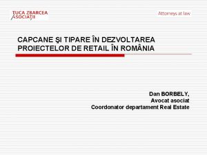 CAPCANE I TIPARE N DEZVOLTAREA PROIECTELOR DE RETAIL