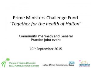 Prime Ministers Challenge Fund Together for the health