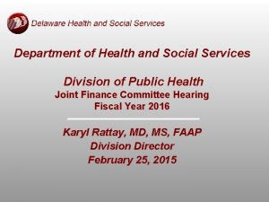 Department of Health and Social Services Division of