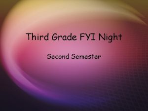 Third Grade FYI Night Second Semester Multiplication Test