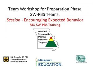 Team Workshop for Preparation Phase SWPBS Teams Session