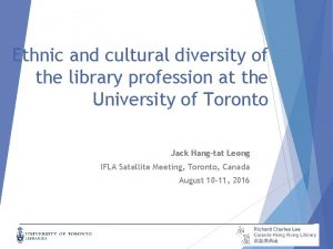 Ethnic and cultural diversity of the library profession