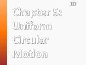 Chapter 5 Uniform Circular Motion Uniform Circular Motion