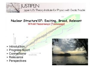 Nuclear Structure 07 Exciting Broad Relevant Witold Nazarewicz