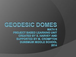 GEODESIC DOMES MATH 8 PROJECT BASED LEARNING UNIT