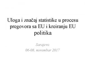 Uloga i znaaj statistike u procesu pregovora sa