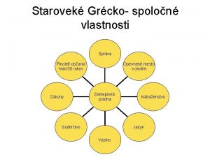 Starovek Grcko spolon vlastnosti Sprva Opevnen mesto s