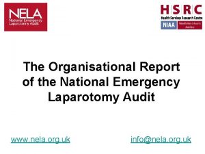 The Organisational Report of the National Emergency Laparotomy