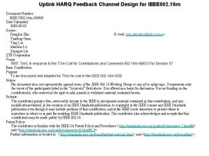 Uplink HARQ Feedback Channel Design for IEEE 802