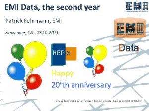 EMI Data the second year Patrick Fuhrmann EMI