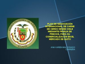 PLAN DE NEGOCIACIN INTERNACIONAL DE CARNE DE CERDO