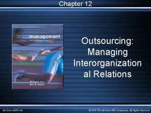 Chapter 12 Outsourcing Managing Interorganization al Relations Mc