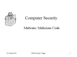 Computer Security Malware Malicious Code 22 October 2021