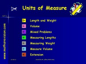 Units of Measure NAT 3 www mathsrevision com