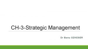 CH3 Strategic Management Dr Banu OZKESER A quick
