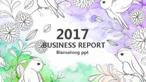 2017 BUSINESS REPORT Bianselong ppt CONTE NTS 01