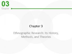 Chapter 3 Ethnographic Research Its History Methods and