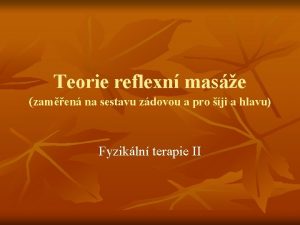 Teorie reflexn mase zamen na sestavu zdovou a