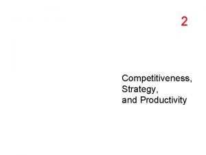 2 Competitiveness Strategy and Productivity Learning Objectives List