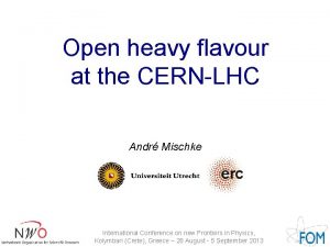 Open heavy flavour at the CERNLHC Andr Mischke