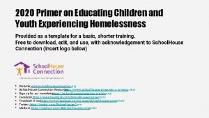2020 Primer on Educating Children and Youth Experiencing