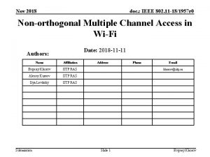 Nov 2018 doc IEEE 802 11 181957 r