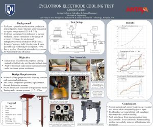 CYCLOTRON ELECTRODE COOLING TEST Christen Gallant Advised by