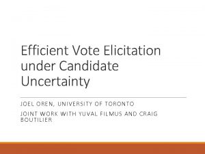 Efficient Vote Elicitation under Candidate Uncertainty JOEL OREN