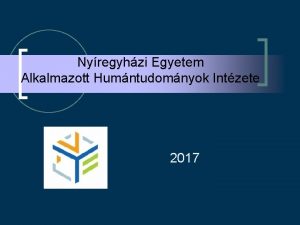 Nyregyhzi Egyetem Alkalmazott Humntudomnyok Intzete 2017 Alkalmazott Humntudomnyok